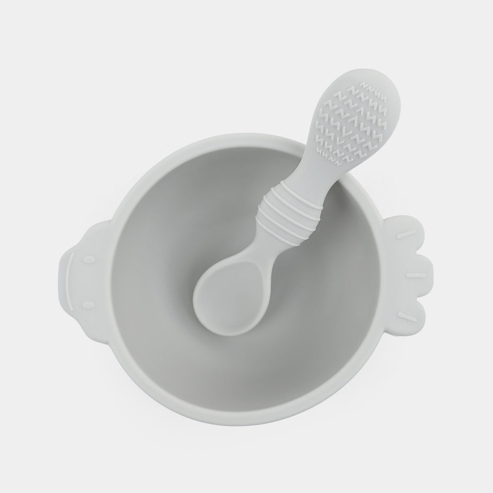 Baby Silicone Feeding Bowl With Spoon
