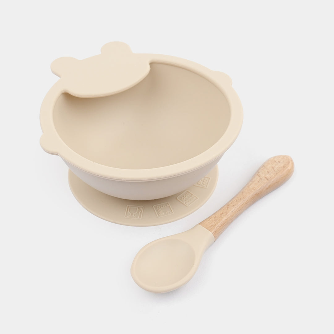 Baby Silicone Feeding Bowl With Spoon