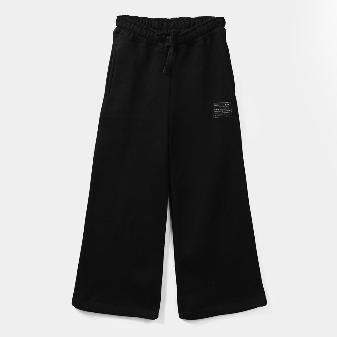 Girls Fleece  Pajama Basic-BLACK
