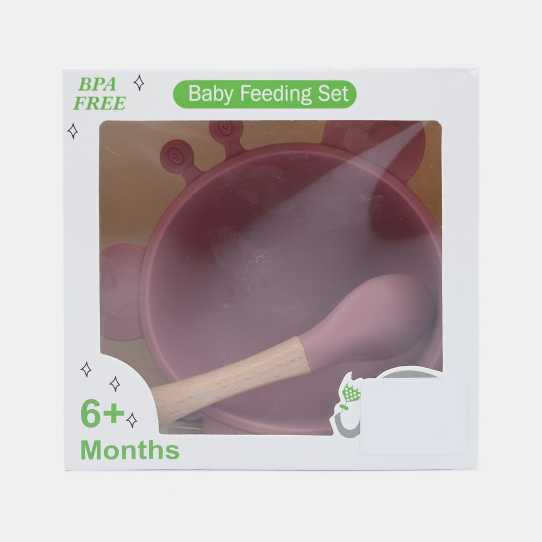 Baby Silicone Feeding Bowl With Spoon