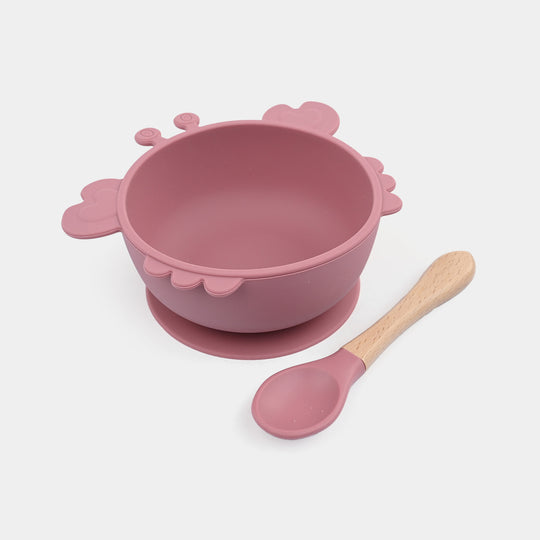 Baby Silicone Feeding Bowl With Spoon