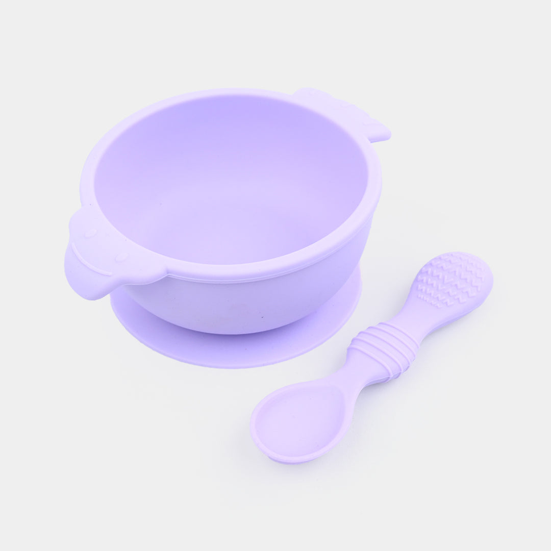 Baby Silicone Feeding Bowl With Spoon