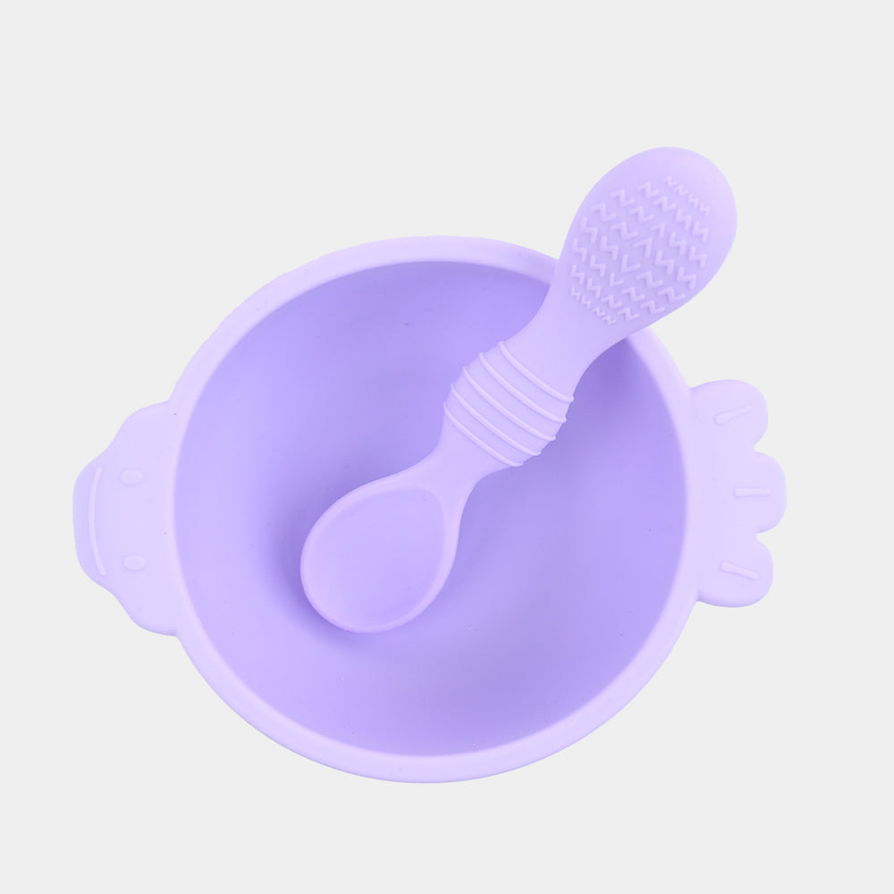 Baby Silicone Feeding Bowl With Spoon