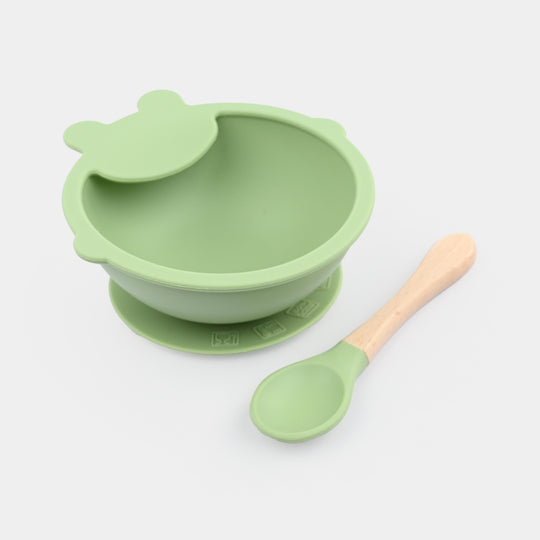 Baby Silicone Feeding Bowl With Spoon