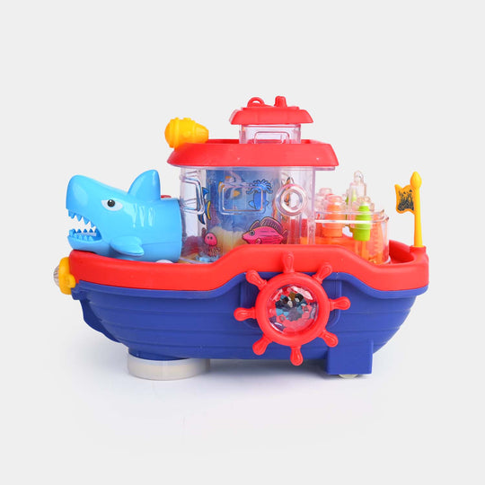 Shark Water Cannon Boat – Rotating Aquarium with Lights & Music