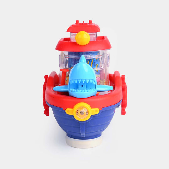 Shark Water Cannon Boat – Rotating Aquarium with Lights & Music