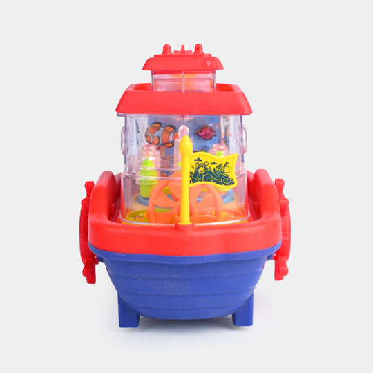 Shark Water Cannon Boat – Rotating Aquarium with Lights & Music