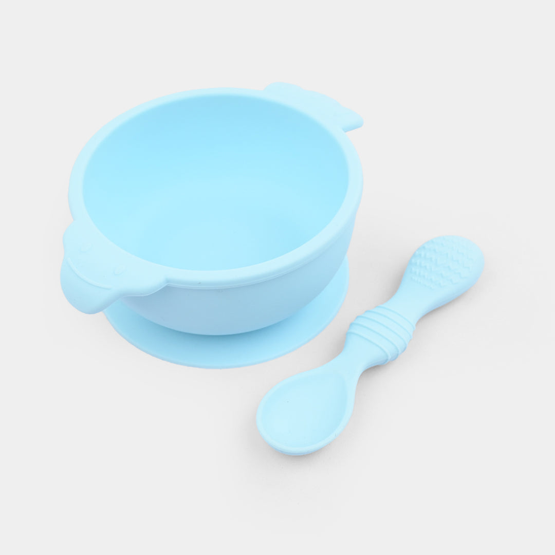 Baby Silicone Feeding Bowl With Spoon