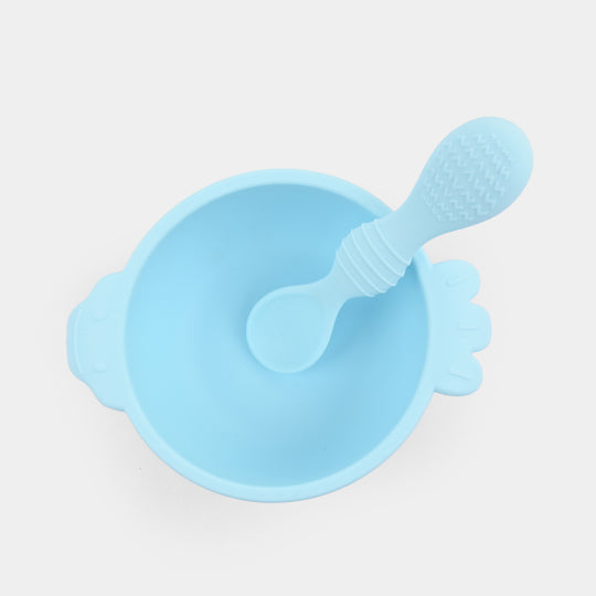 Baby Silicone Feeding Bowl With Spoon