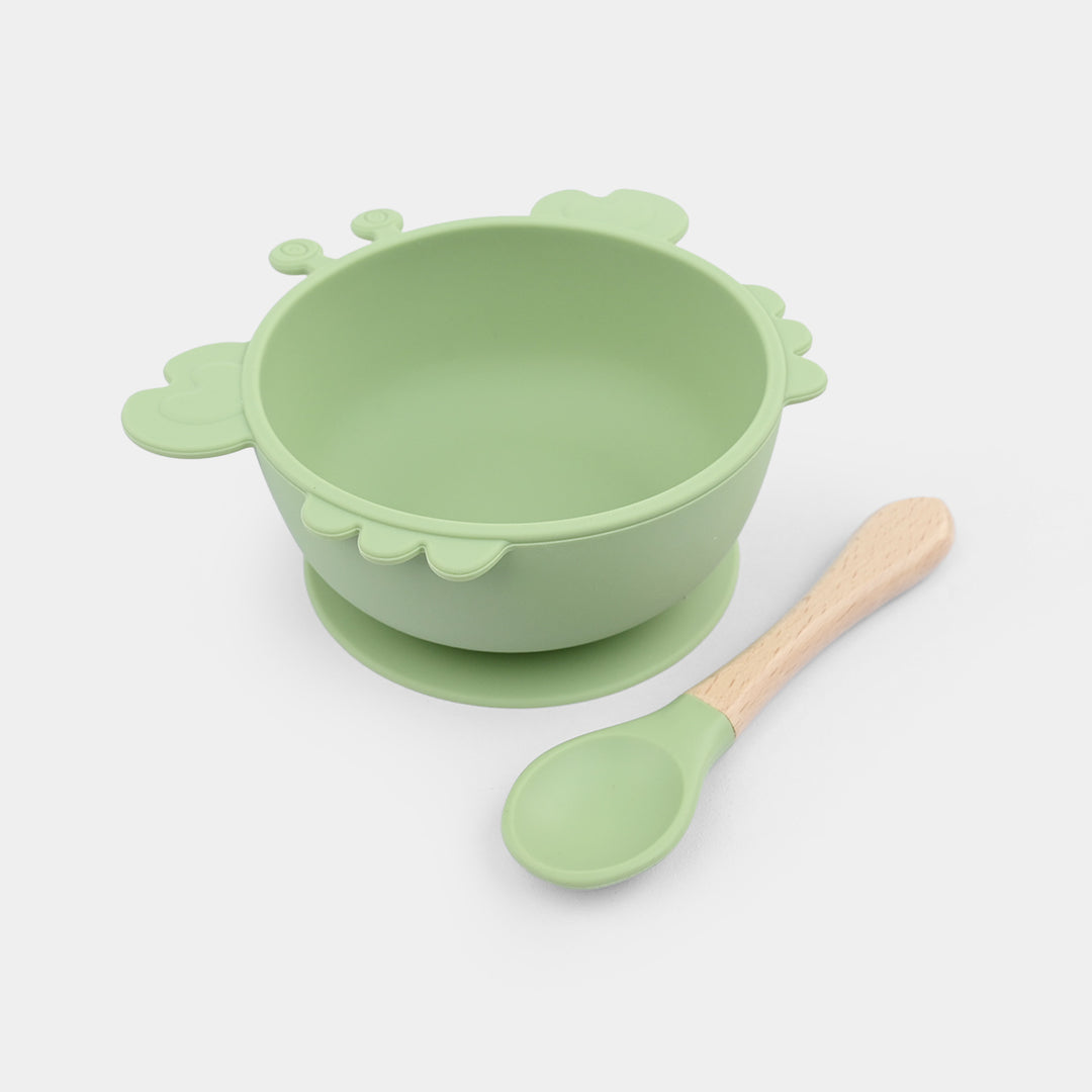 Baby Silicone Feeding Bowl With Spoon
