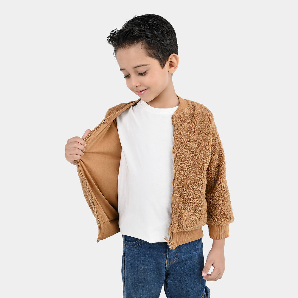 Boys Sherpa Jacket - Brown