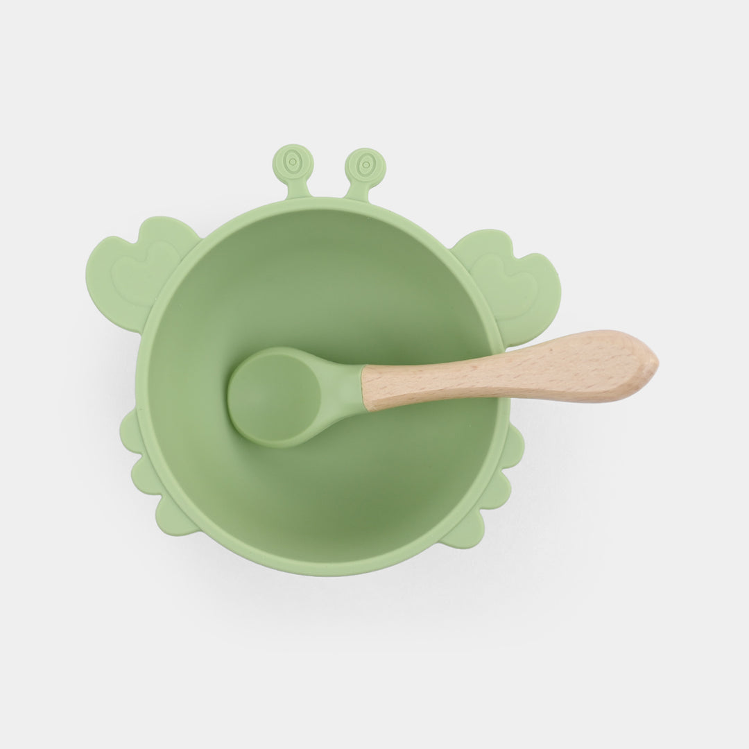 Baby Silicone Feeding Bowl With Spoon