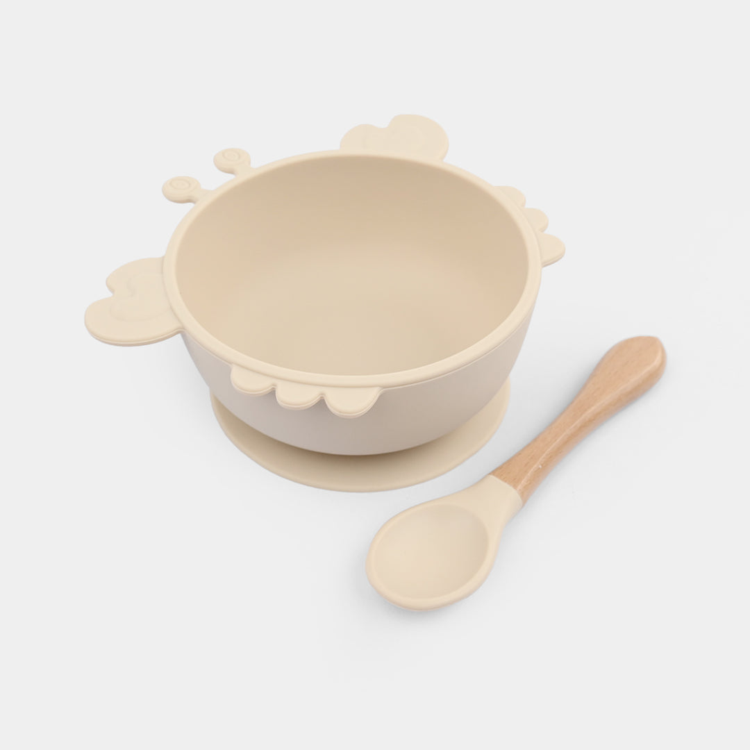 Baby Silicone Feeding Bowl With Spoon