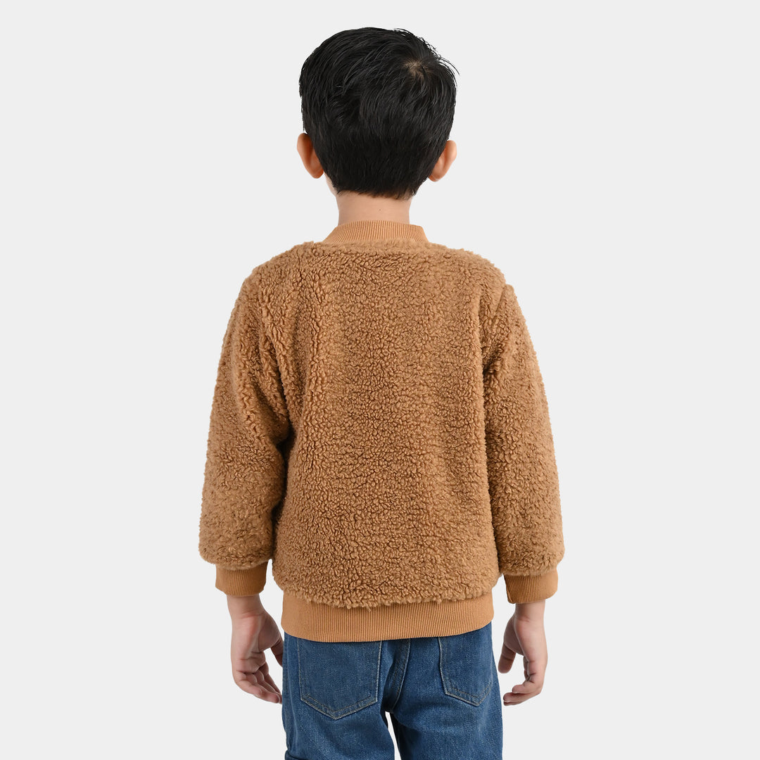 Boys Sherpa Jacket - Brown