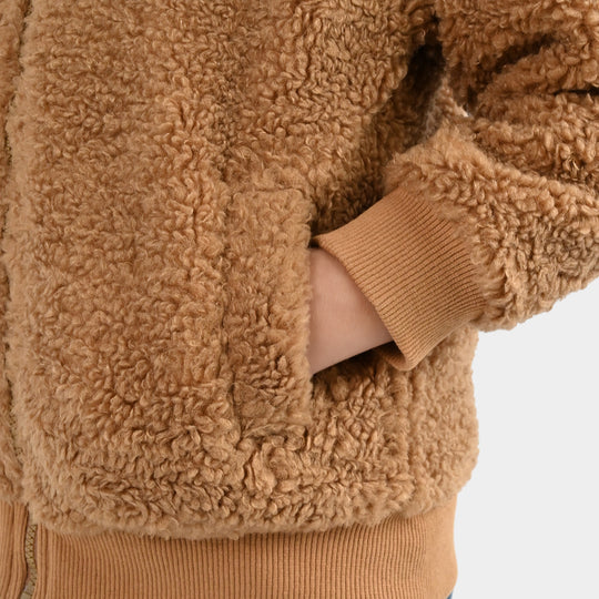 Boys Sherpa Jacket - Brown