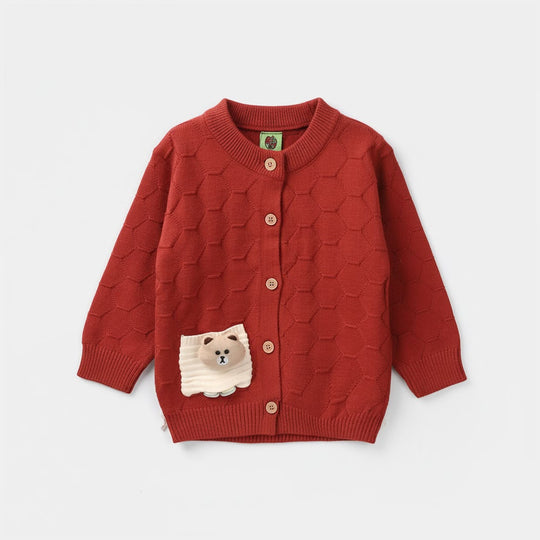 Infant Girls Acrylic Sweater-Red