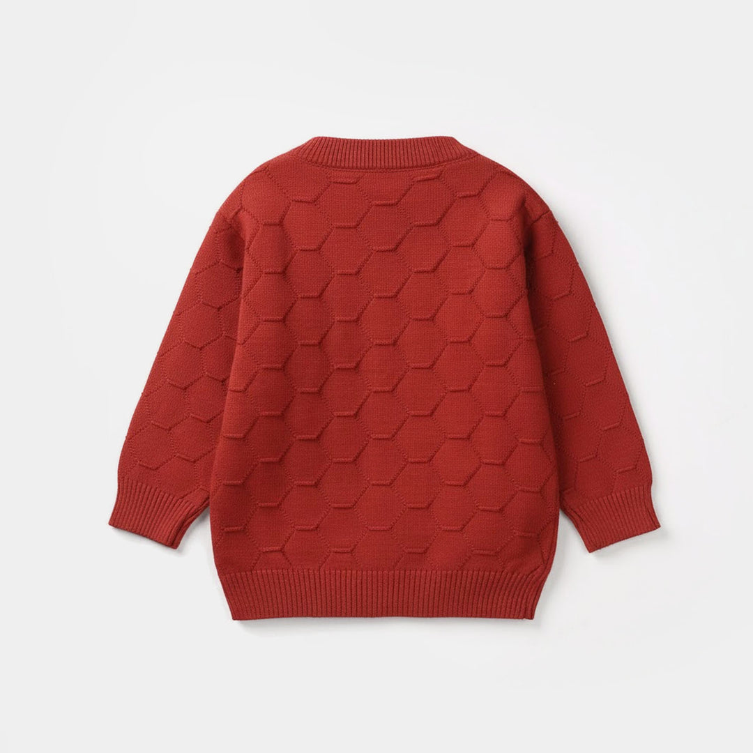 Infant Girls Acrylic Sweater-Red