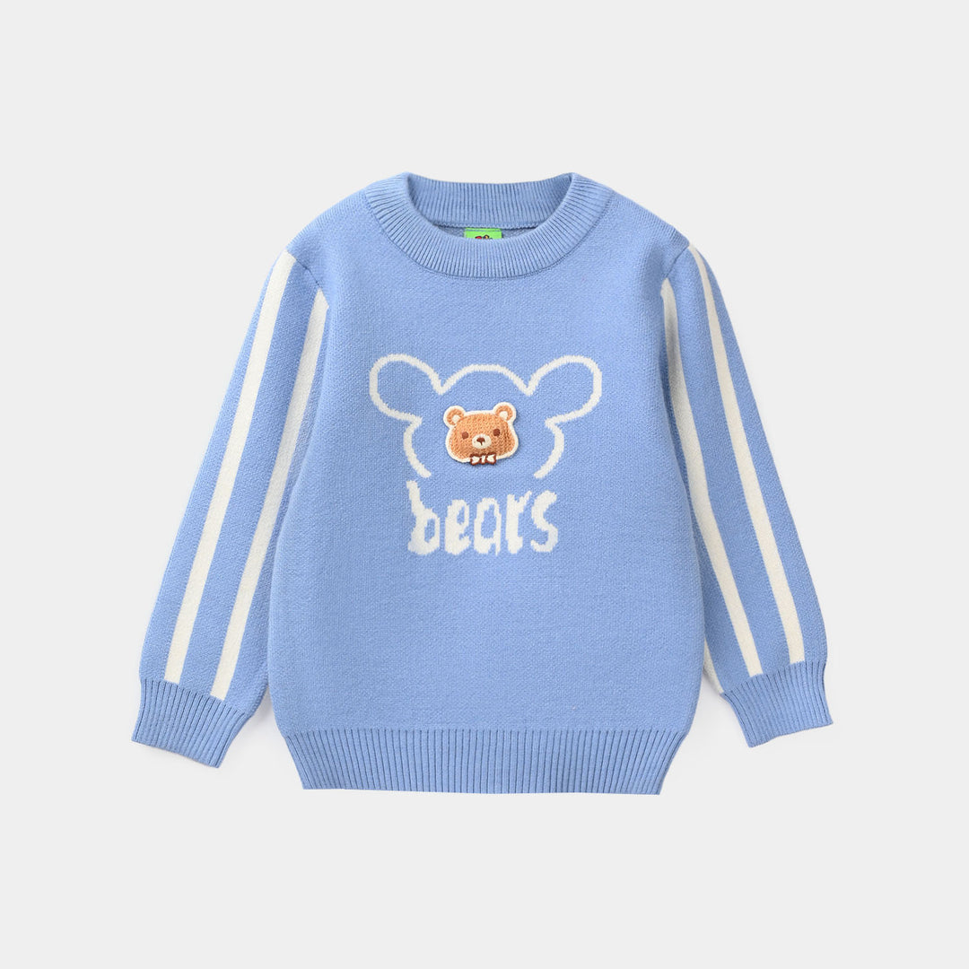 Infant Boys Acrylic Sweater (Bear) - Ligt Blue