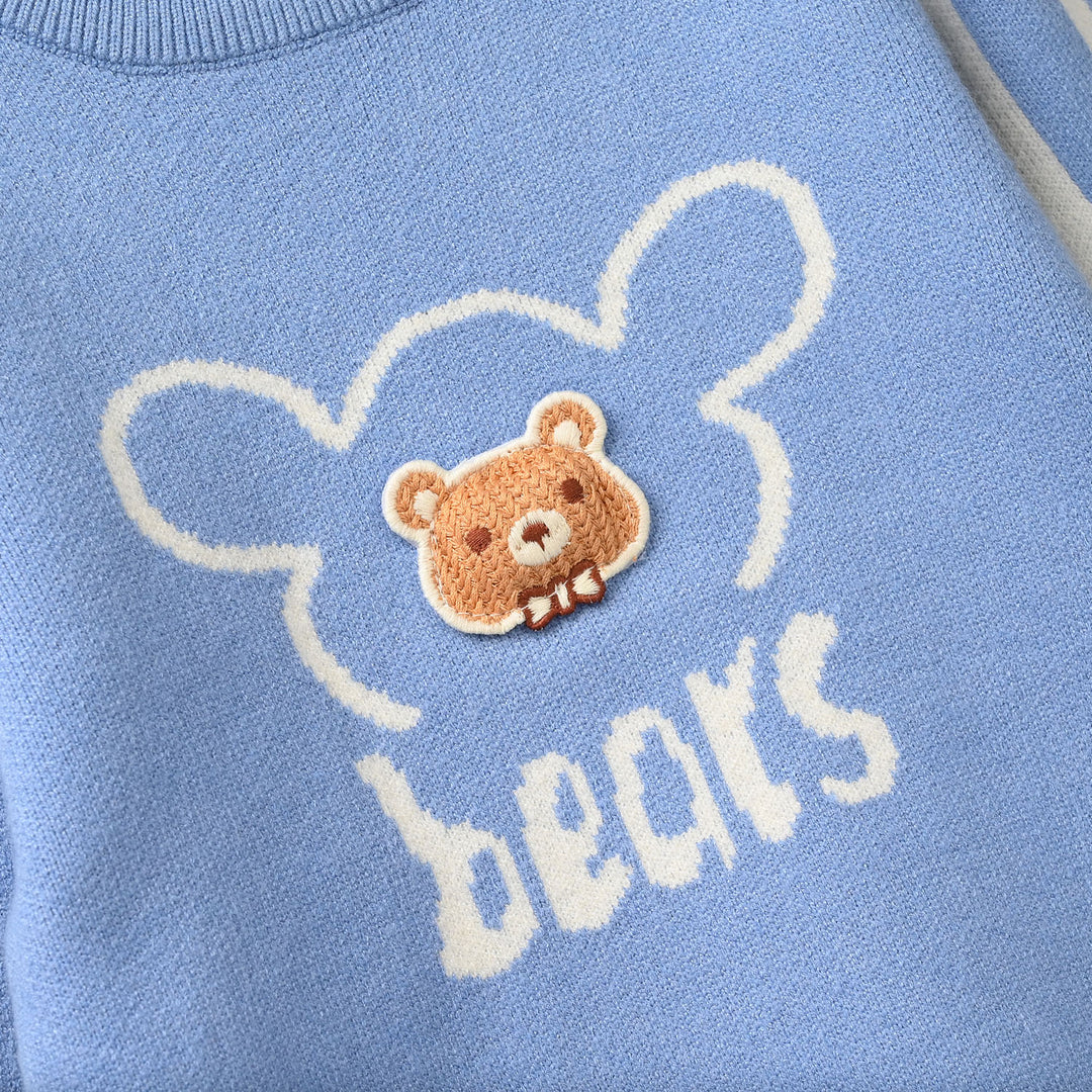 Infant Boys Acrylic Sweater (Bear) - Ligt Blue