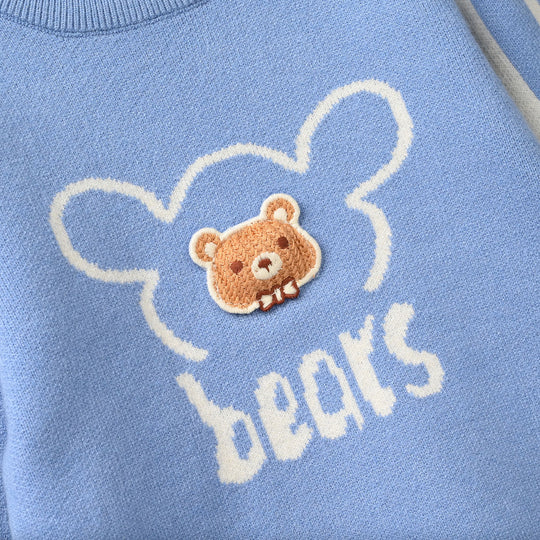 Infant Boys Acrylic Sweater (Bear) - Ligt Blue