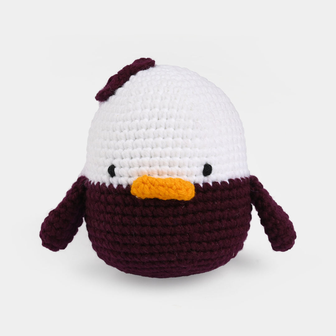 Maroon & White Duck Handmade Crochet Stuff Toy