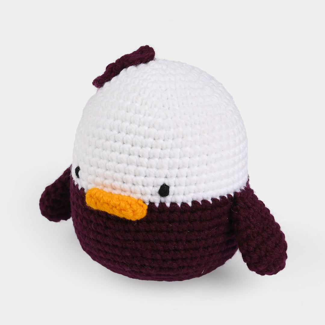 Maroon & White Duck Handmade Crochet Stuff Toy