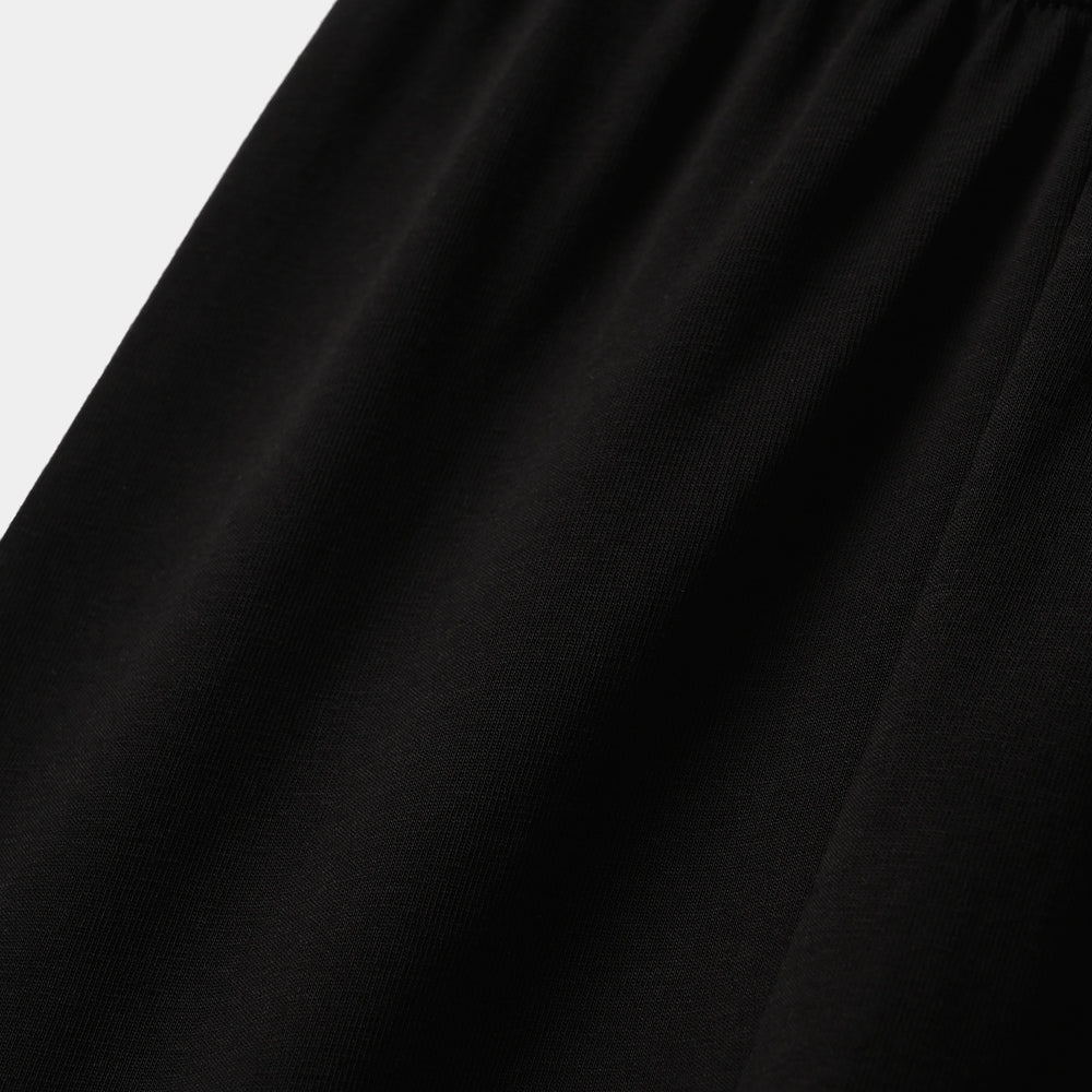 Girls Jersey/Terry Basic Tights - Black
