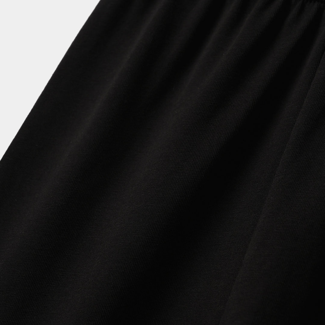 Girls Jersey/Terry Basic Tights - Black