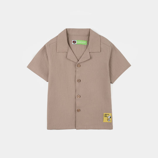 Infant Boys Cotton Shirt - Beige