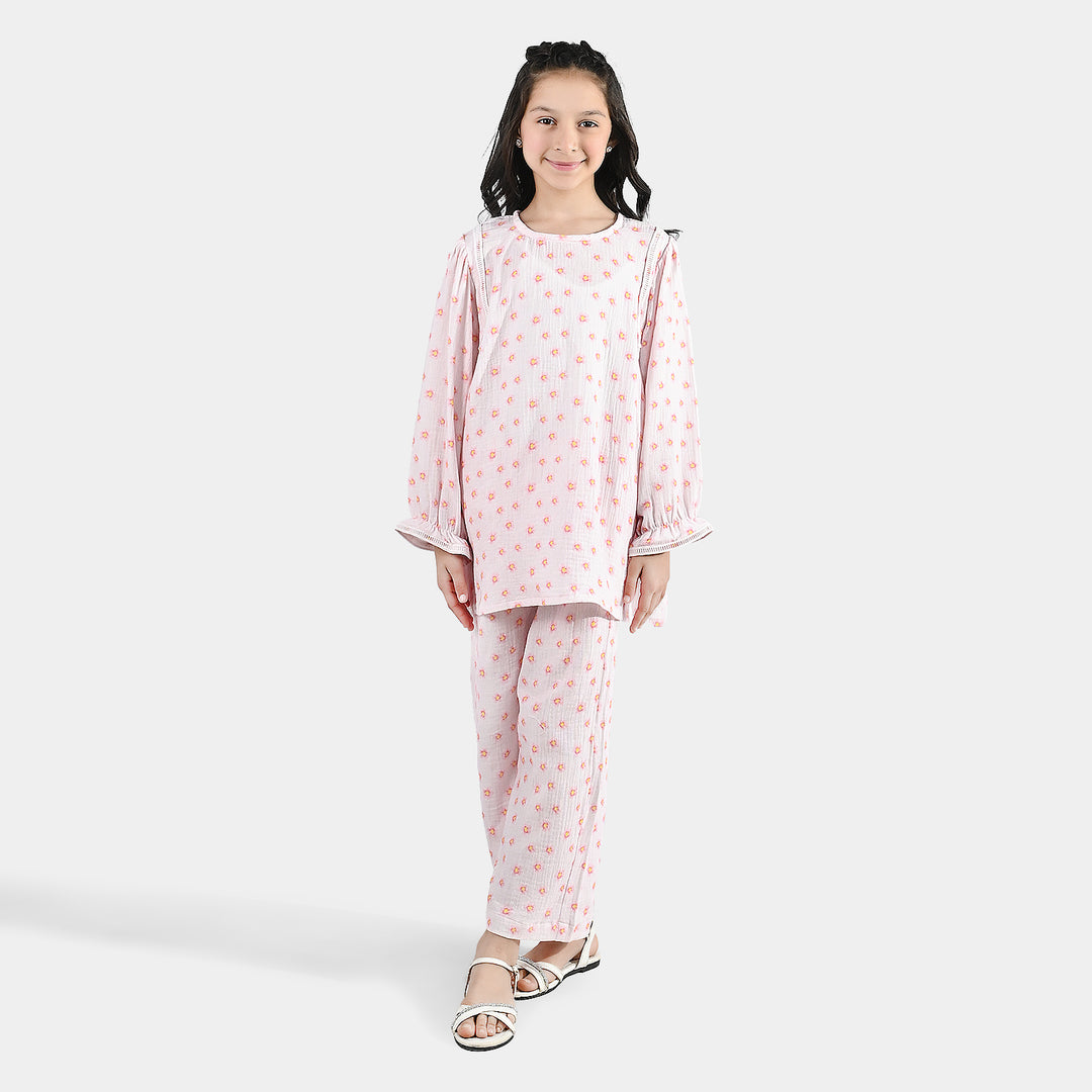 Girls Gauze Co-Ord Set (Orchid) - Baby Pink