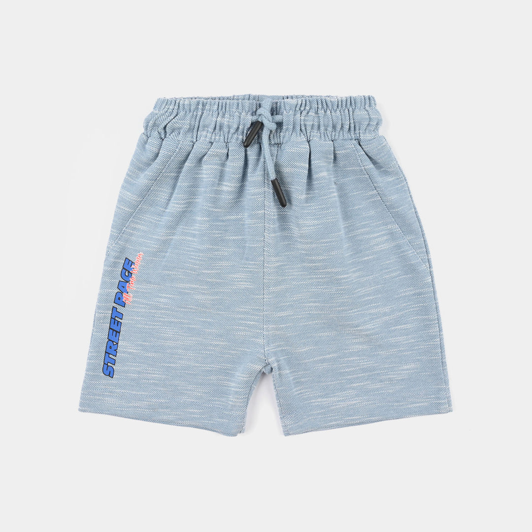 Infant Boys Cotton PK Knitted Shorts (Tokyo) - Sky Blue