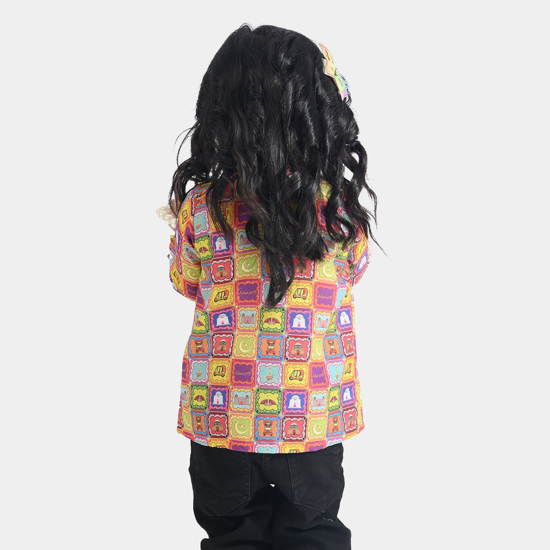 Infant Girls Poly Net Casual Top Ticket -Multi