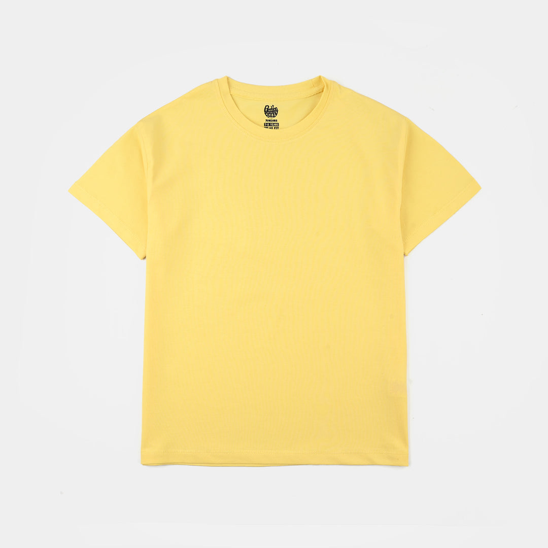 Boys Lycra Jersey Basic T-Shirt - Lemon