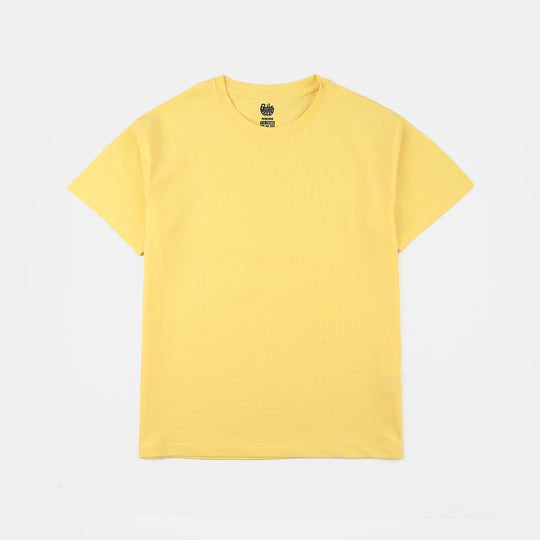 Boys Lycra Jersey Basic T-Shirt - Lemon