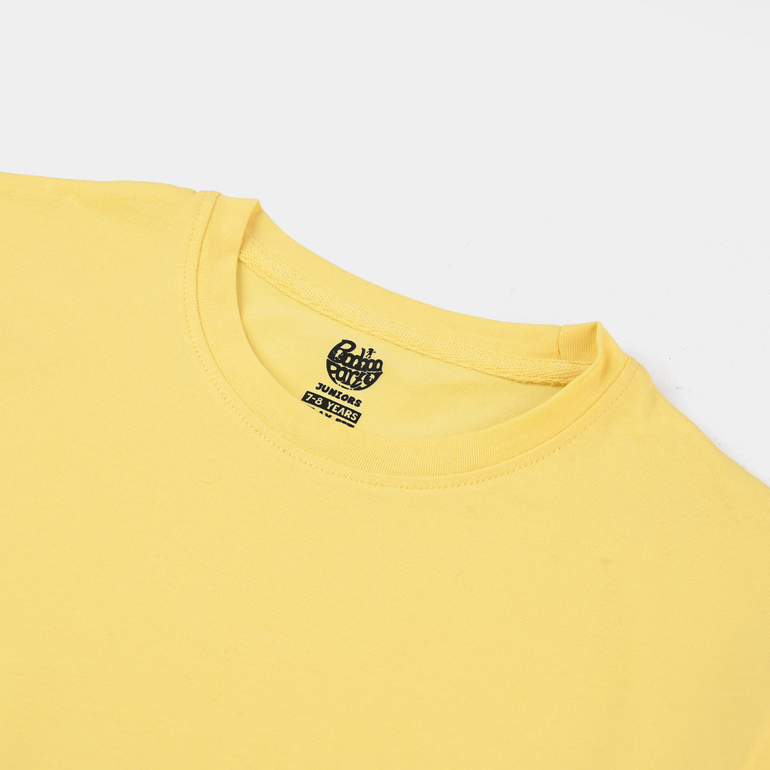 Boys Lycra Jersey Basic T-Shirt - Lemon