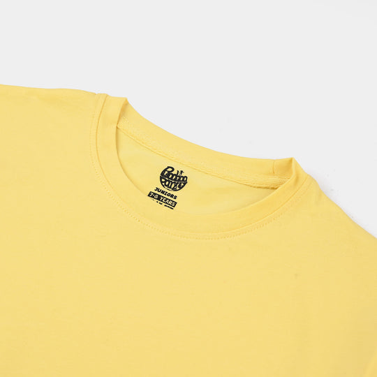 Boys Lycra Jersey Basic T-Shirt - Lemon