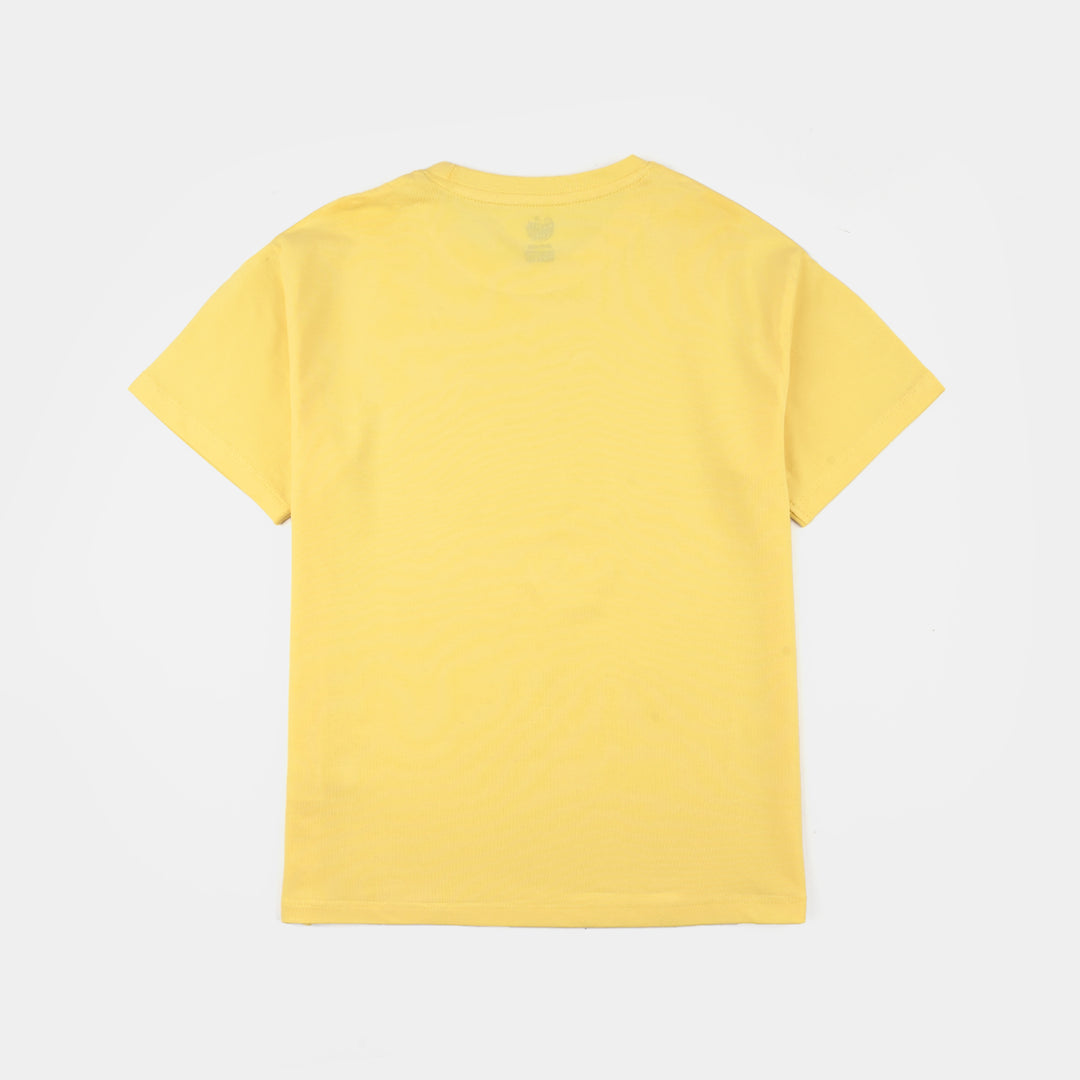 Boys Lycra Jersey Basic T-Shirt - Lemon
