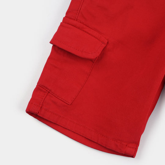 Boys Denim Stretch Twill Short Team Game-RED