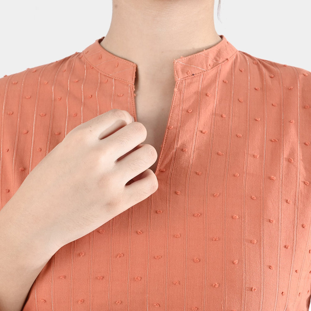 Teens Girls Poly Cotton Casual Top-Rust