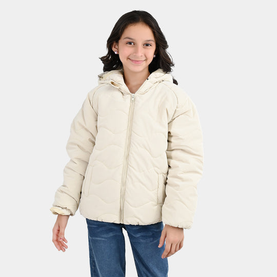 Girls Quilted Jacket Basic - Beige