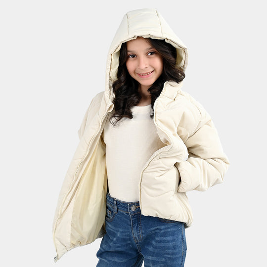 Girls Quilted Jacket Basic - Beige
