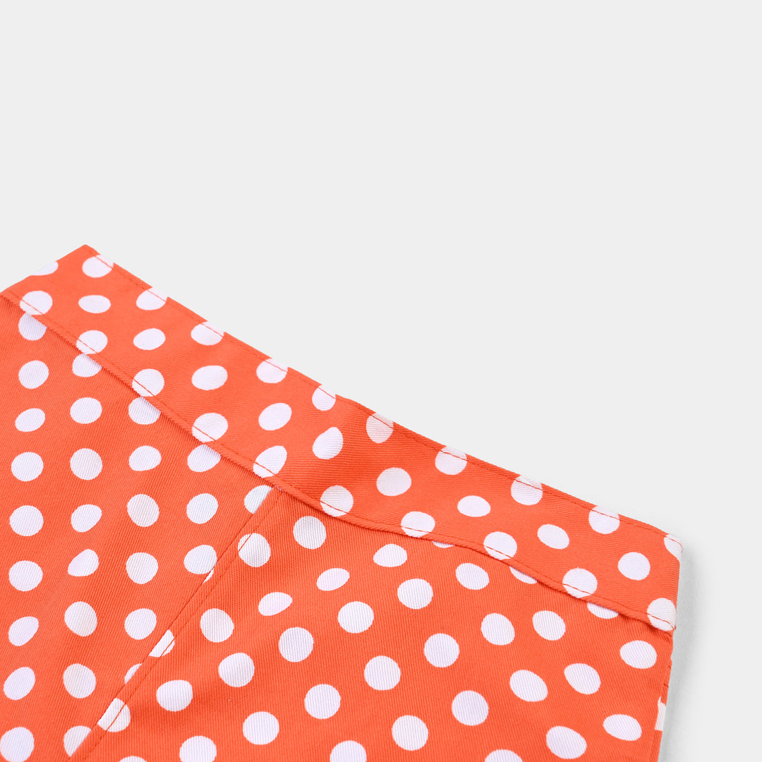 Infant Girls Poly Cotton Shorts (Polka Dot) - Orange
