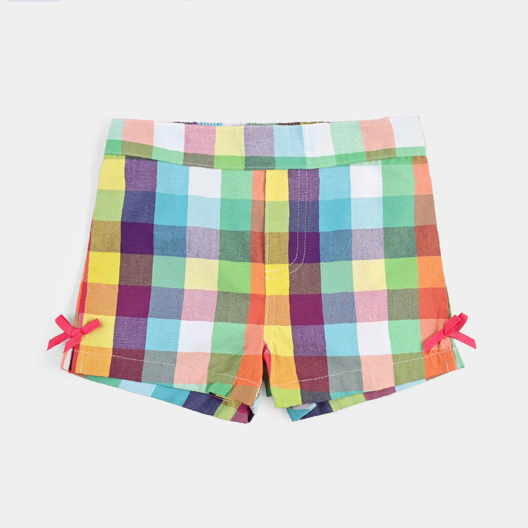 Infant Girls Poly Cotton Shorts - Multi