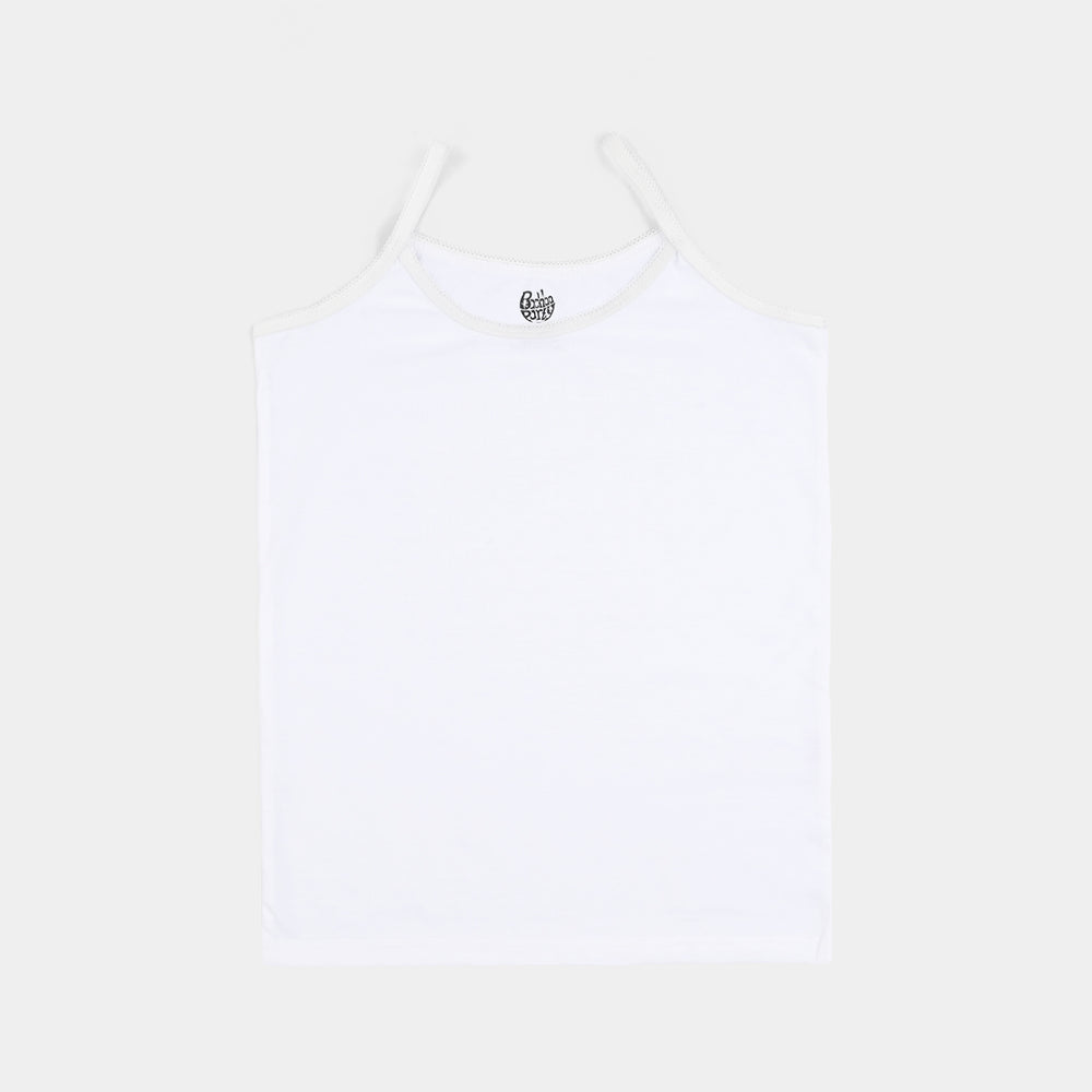 Girls Cotton Jersey Cami Basic - Pack Of 2-White/Black