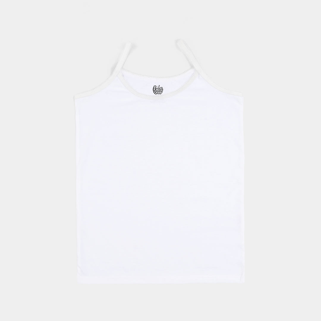 Girls Cotton Jersey Cami Basic - Pack Of 2-White/Black