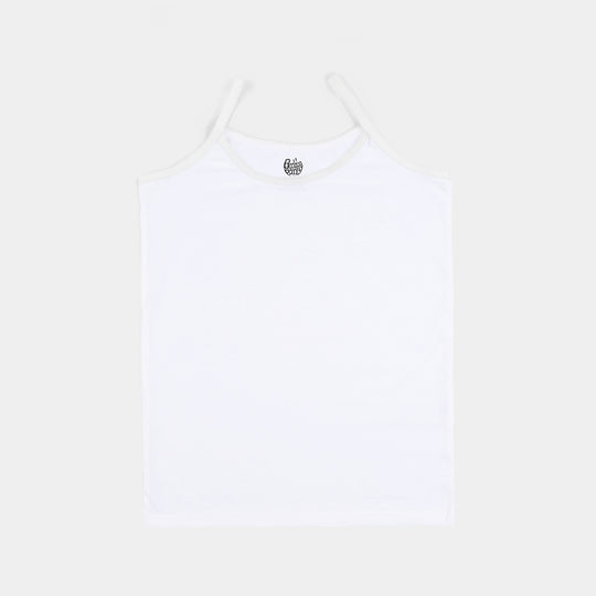 Girls Cotton Jersey Cami Basic - Pack Of 2-White/Black