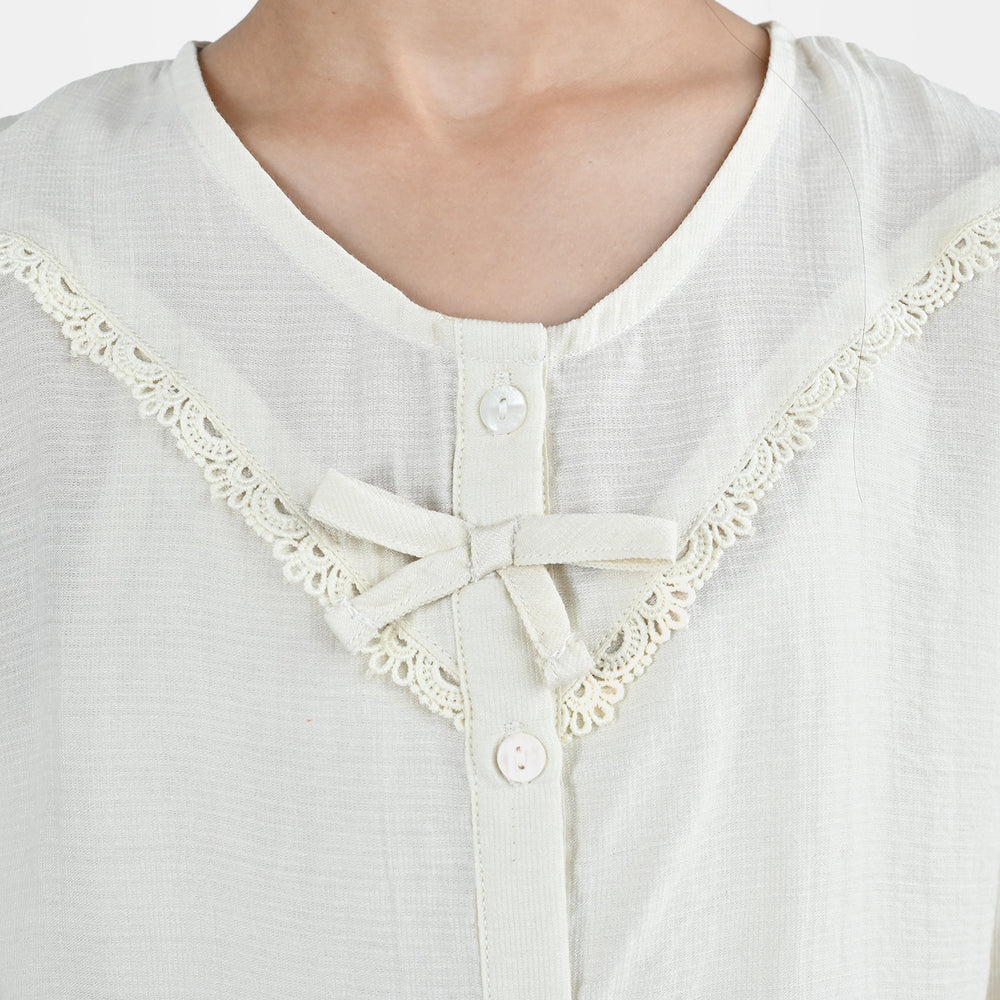 Girls Seersucker Co-Ord Set Caramel-Off White
