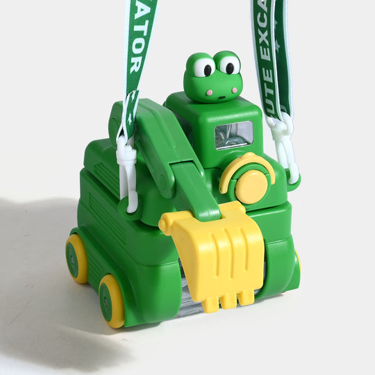 CUTE EXCAVATOR STRAW CUP WATER BOTTLE/BEAKER | SH2695 - GREEN