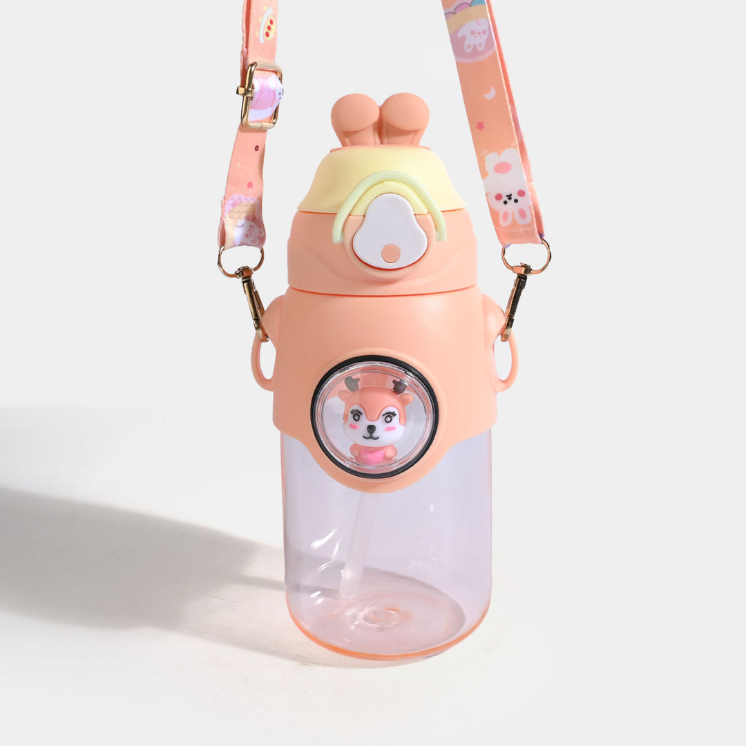 KIDS STRAW WATER BOTTLE/BEAKER | SH2702 - PEACH