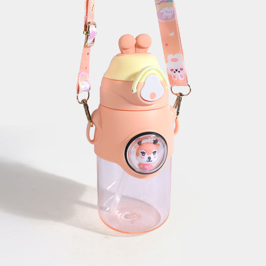 KIDS STRAW WATER BOTTLE/BEAKER | SH2702 - PEACH